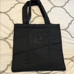 Billie Eilish Black Quilted Tote Bag